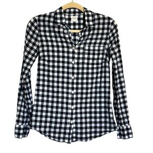 J. Crew “The perfect shirt” Gingham Women’s Navy Blue/White, Size XS